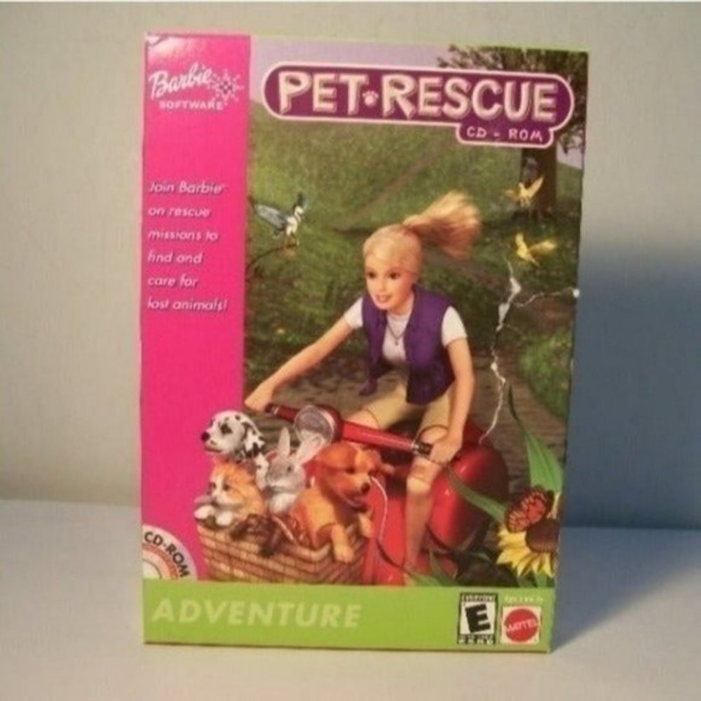 Vintage Barbie GAME Videogame Complete 2000 Pet Rescue CD-Rom PC Computer